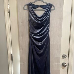 Revelry Midnight Blue Draped Maxi Dress
